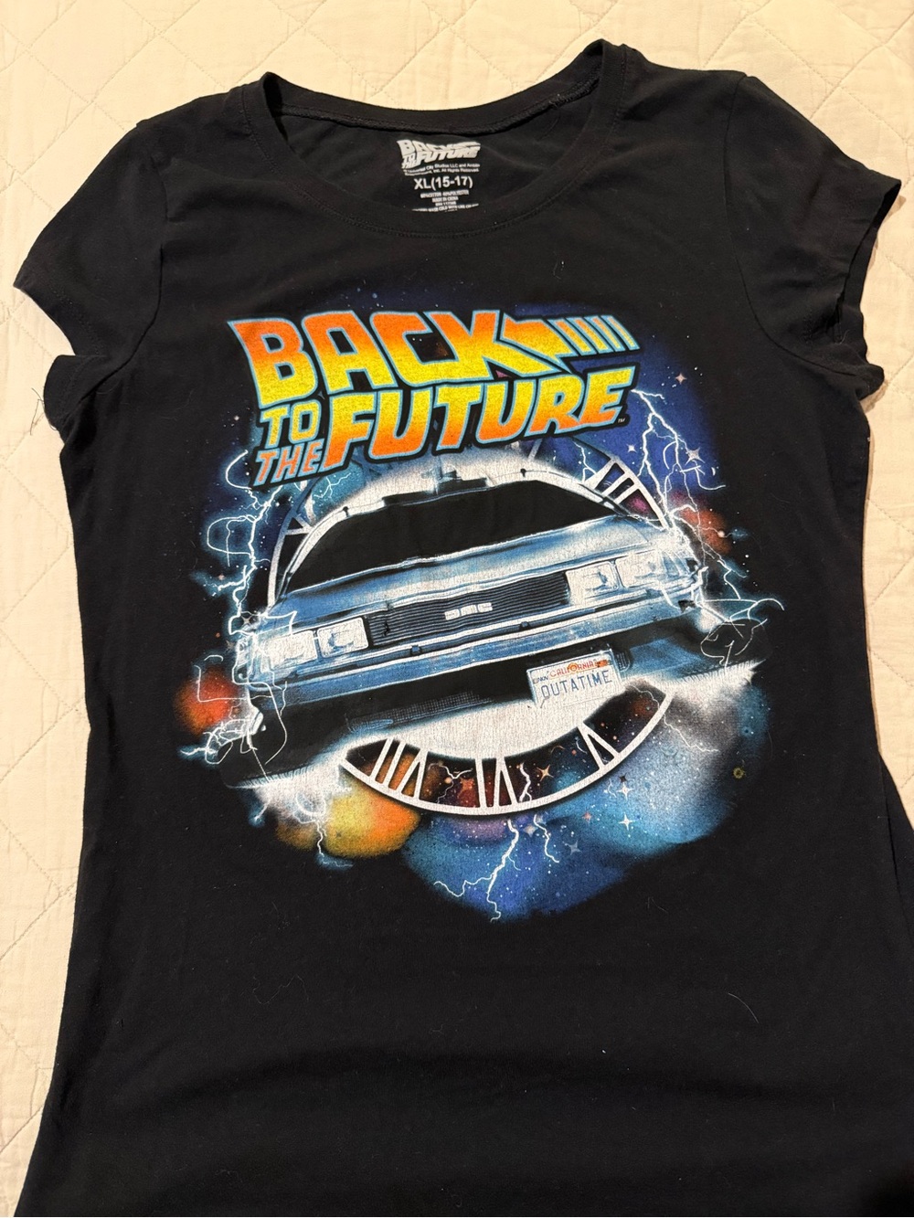 Back to the Future Kids Black Graphic Tee